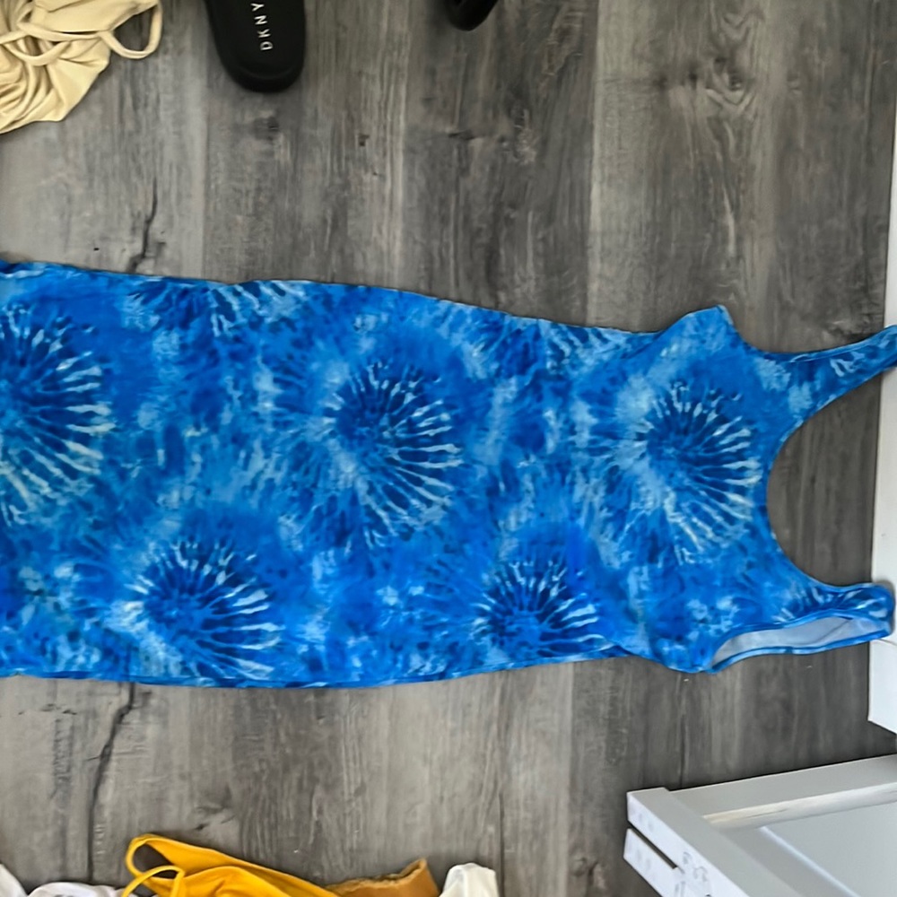 blue tye dye dress